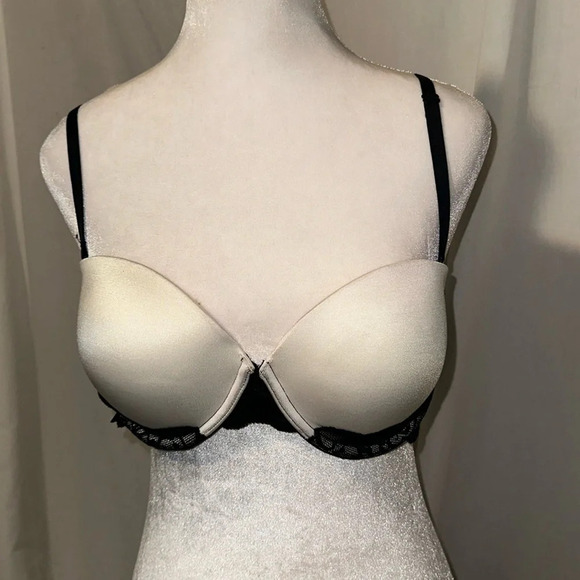 Victoria's Secret PINK black & white satin multi way bra size 36C - Picture 1 of 4